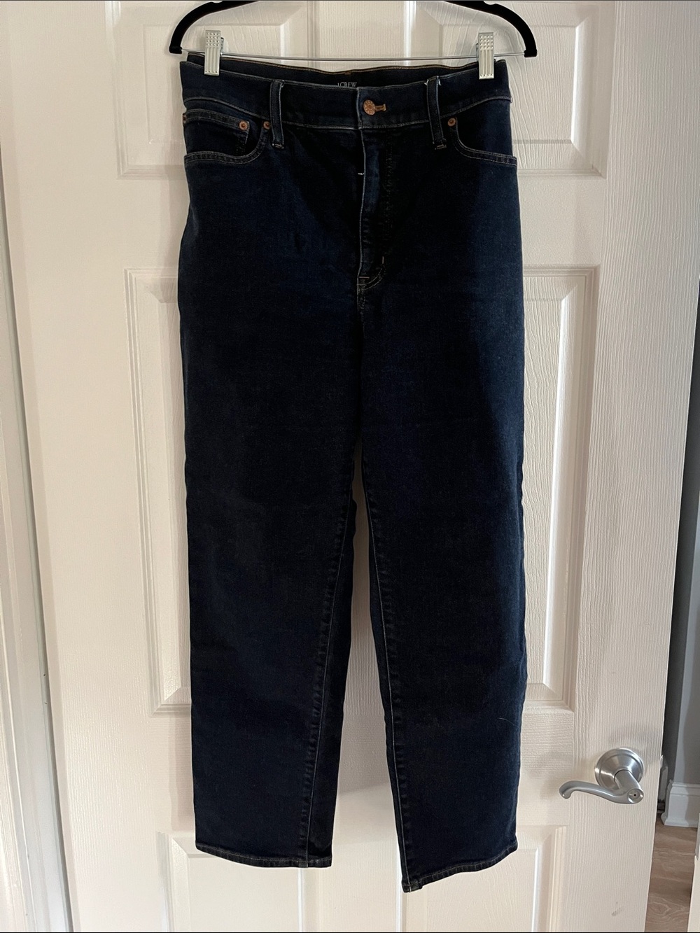 J. Crew High Rise Stovepipe Jeans in Dark Indigo